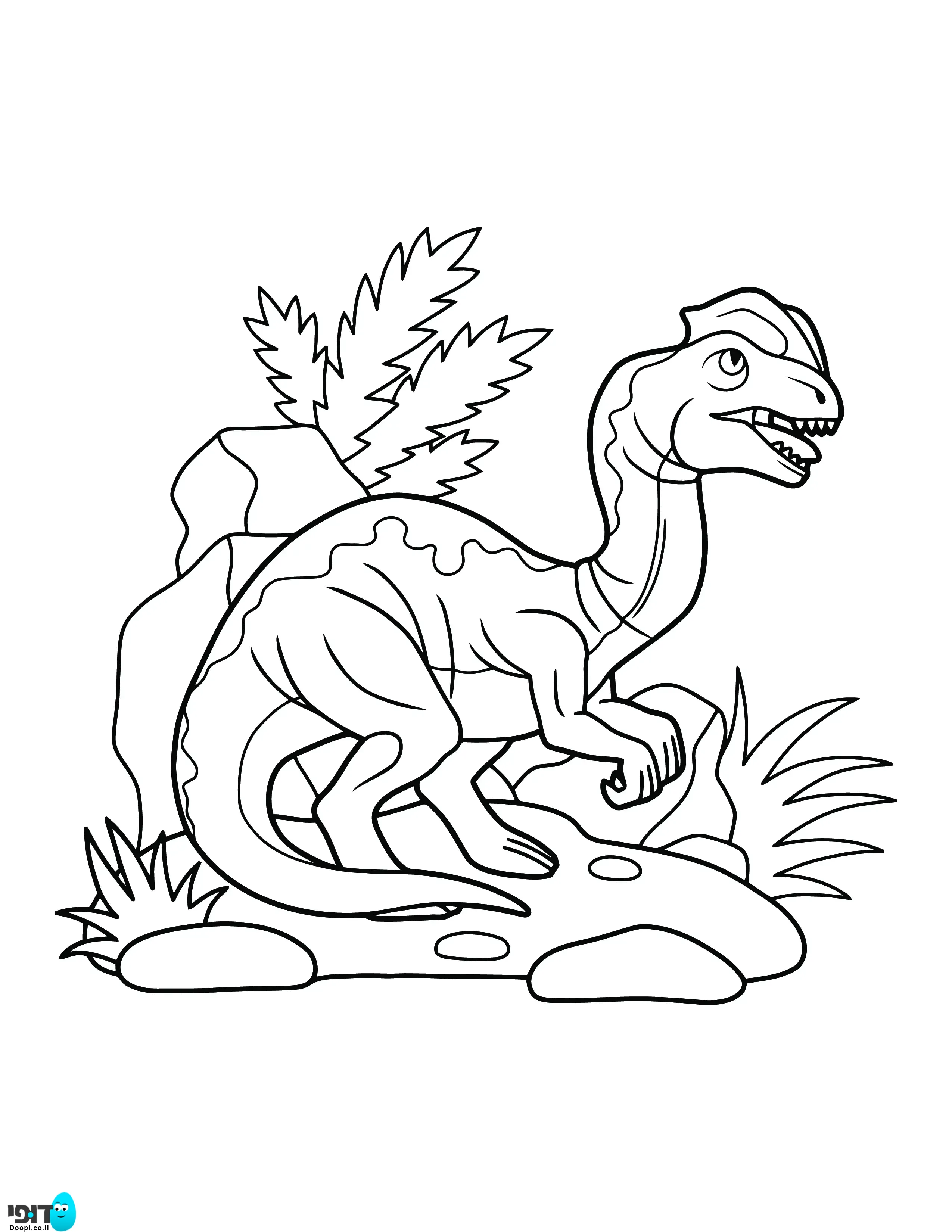דף צביעה דינוזאור צמחוני