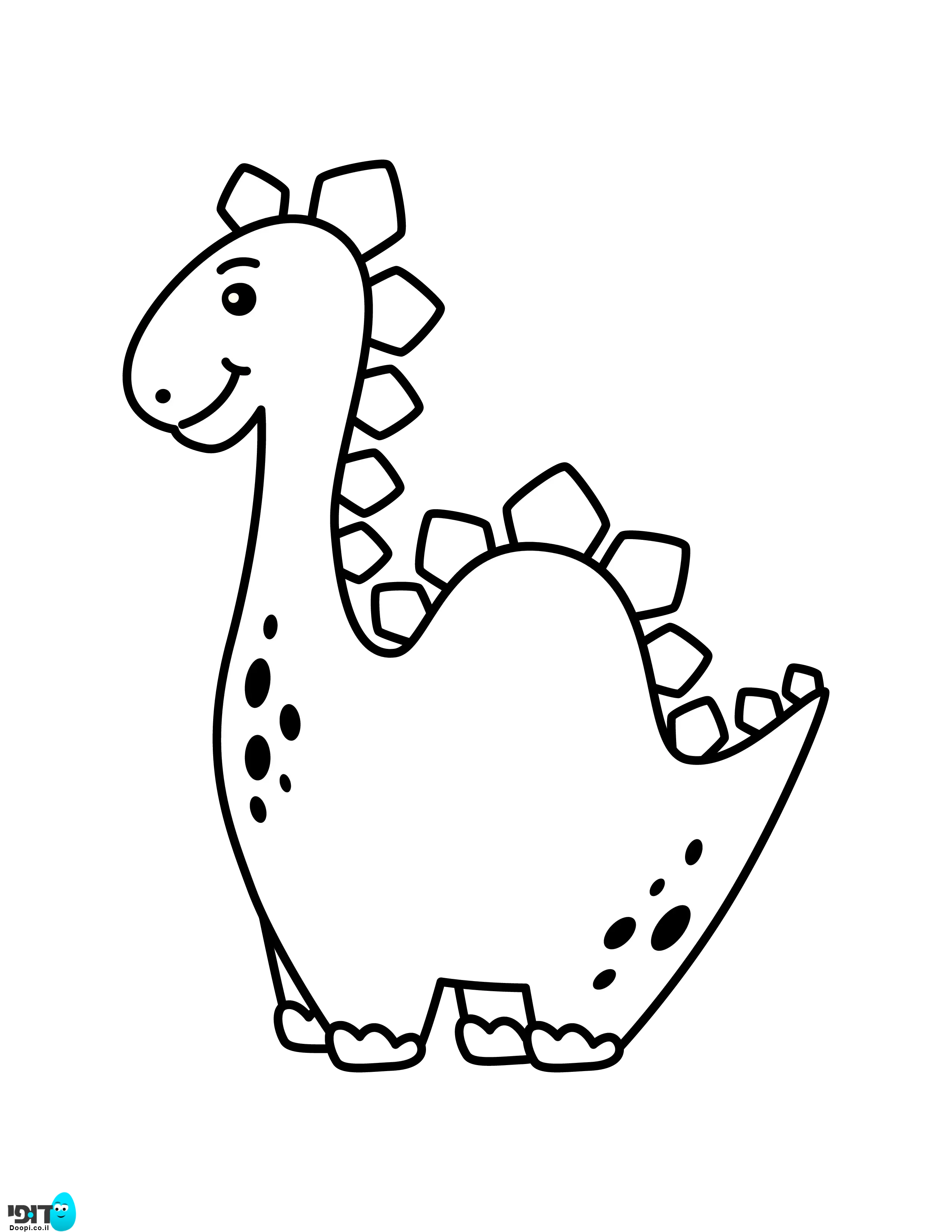 דף צביעה דינוזאור עם קוצים