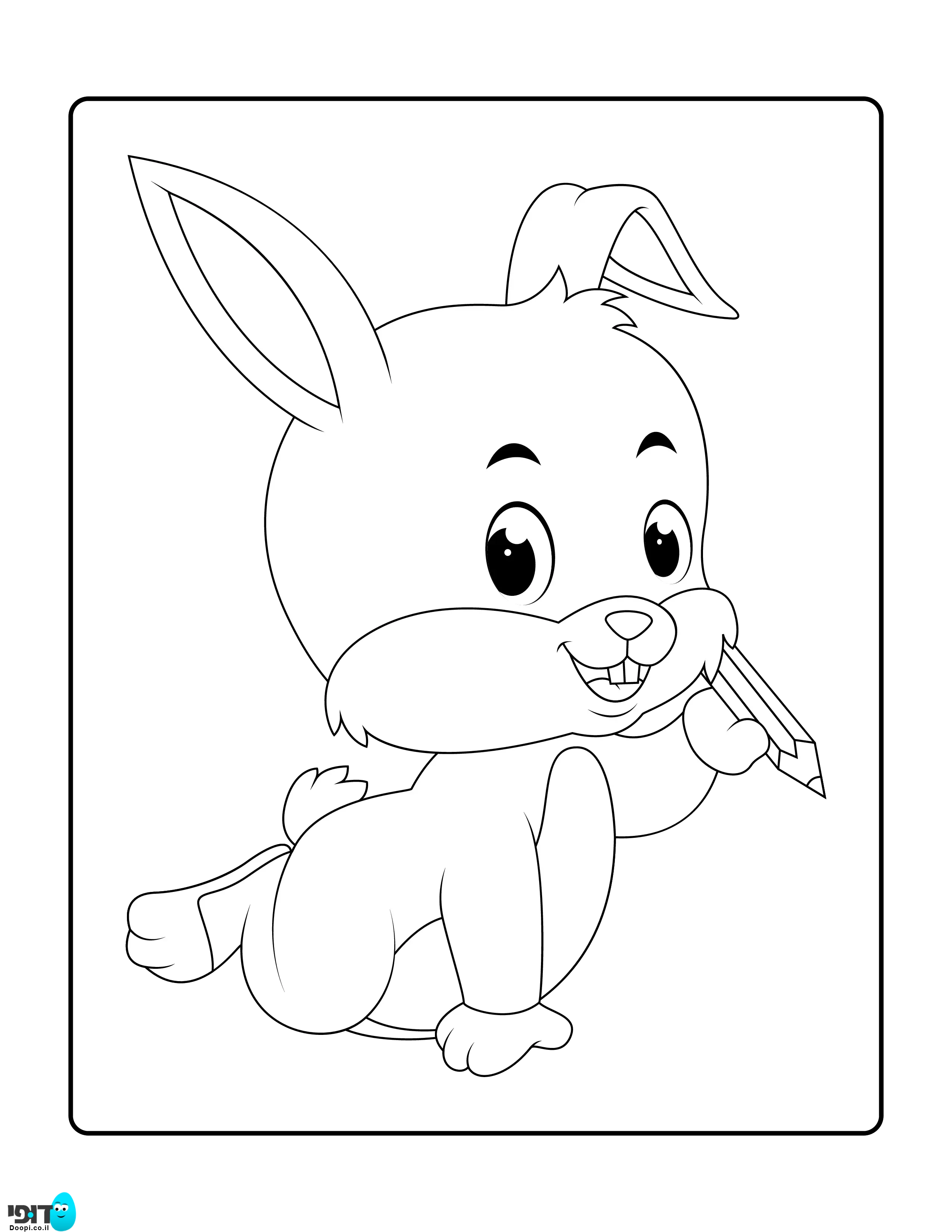 דף צביעה ארנב קטן וחמוד